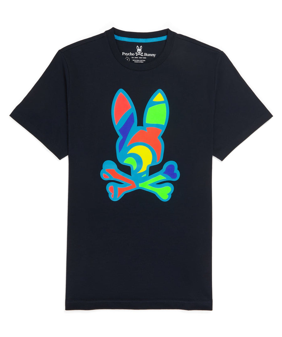PSYCHO BUNNY  Hilsboro Multi Color Bunny T-Shirt B6U112W1PC