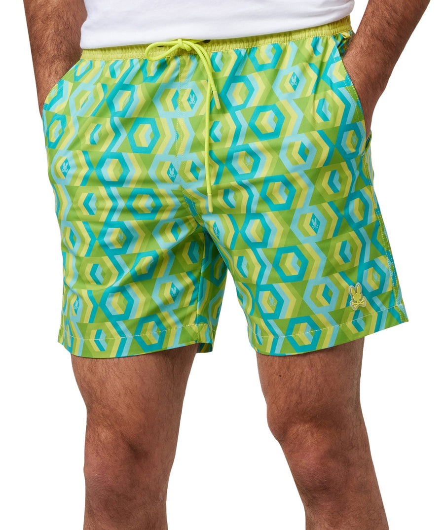 PSYCHO BUNNY Apple Valley Printed Swim Shorts B6W631A2PO