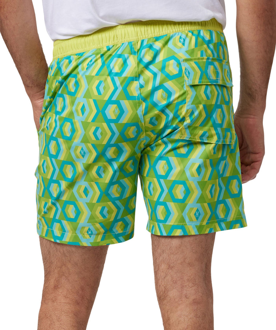 PSYCHO BUNNY Apple Valley Printed Swim Shorts B6W631A2PO