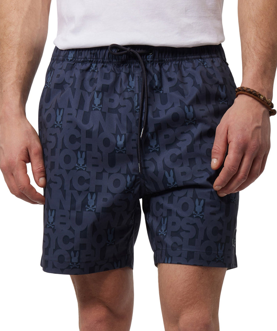 PSYCHO BUNNY  Damon Printed Swim Trunks B6W911Y1PO