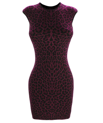 RVN  Leopard Jacquard Mini Dress 204RVNKD35