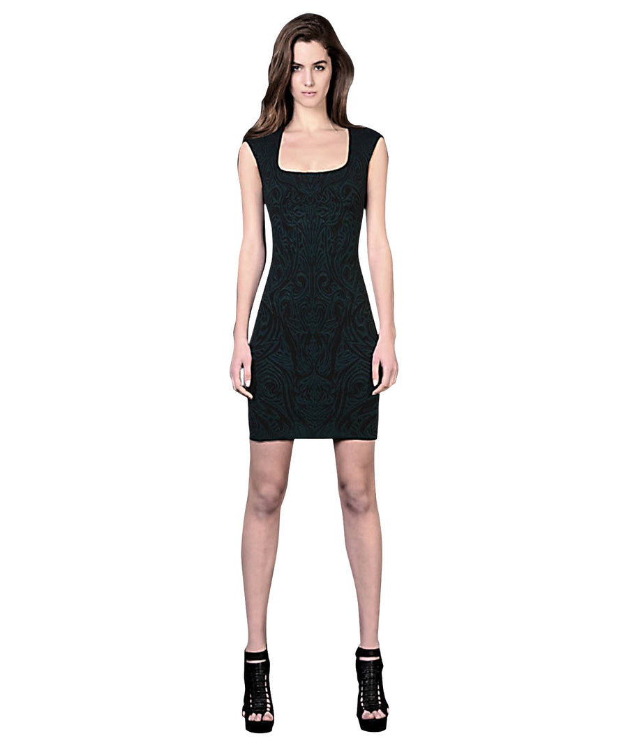 RVN  Phoenix Embroidered Jacquard Dress 204RVNKD31