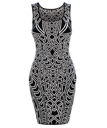 RVN  U-Neck Geo Jacquard Signature Dress 13FWKD11