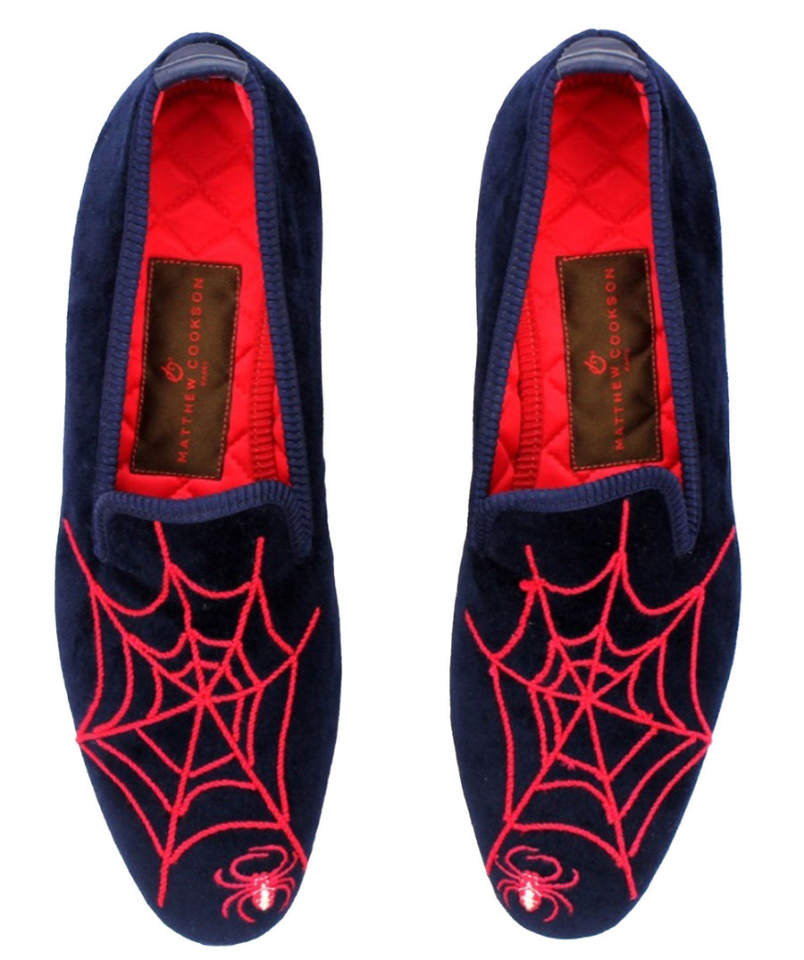 MATTHEW COOKSON  Spider Web Velvet Slippers 120MTWSPIDERWEB