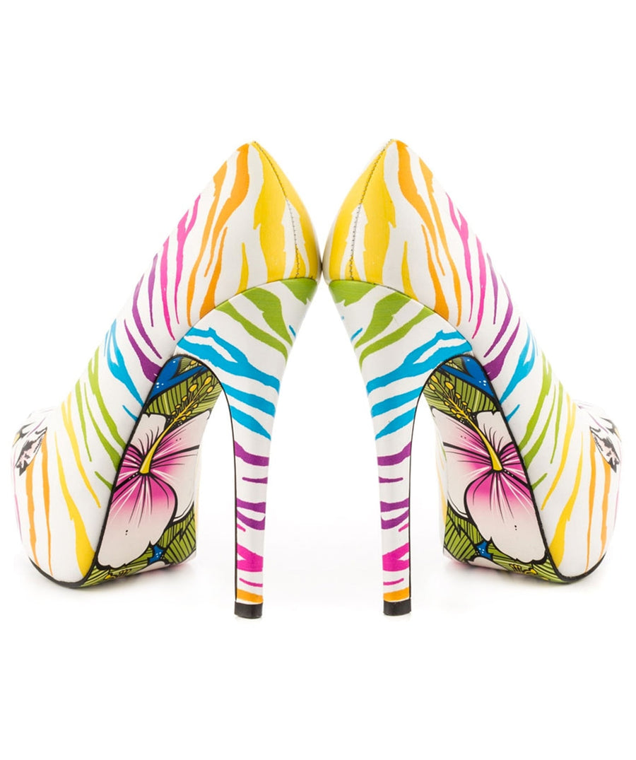 TAYLOR SAYS  Clara Rainbow Leather Platforms 100TLRCLARA