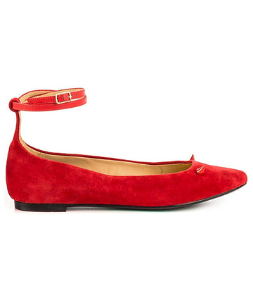 TAYLOR SAYS  Devil Lady Suede Pointy Ballerinas 100TLRDEVILLADY