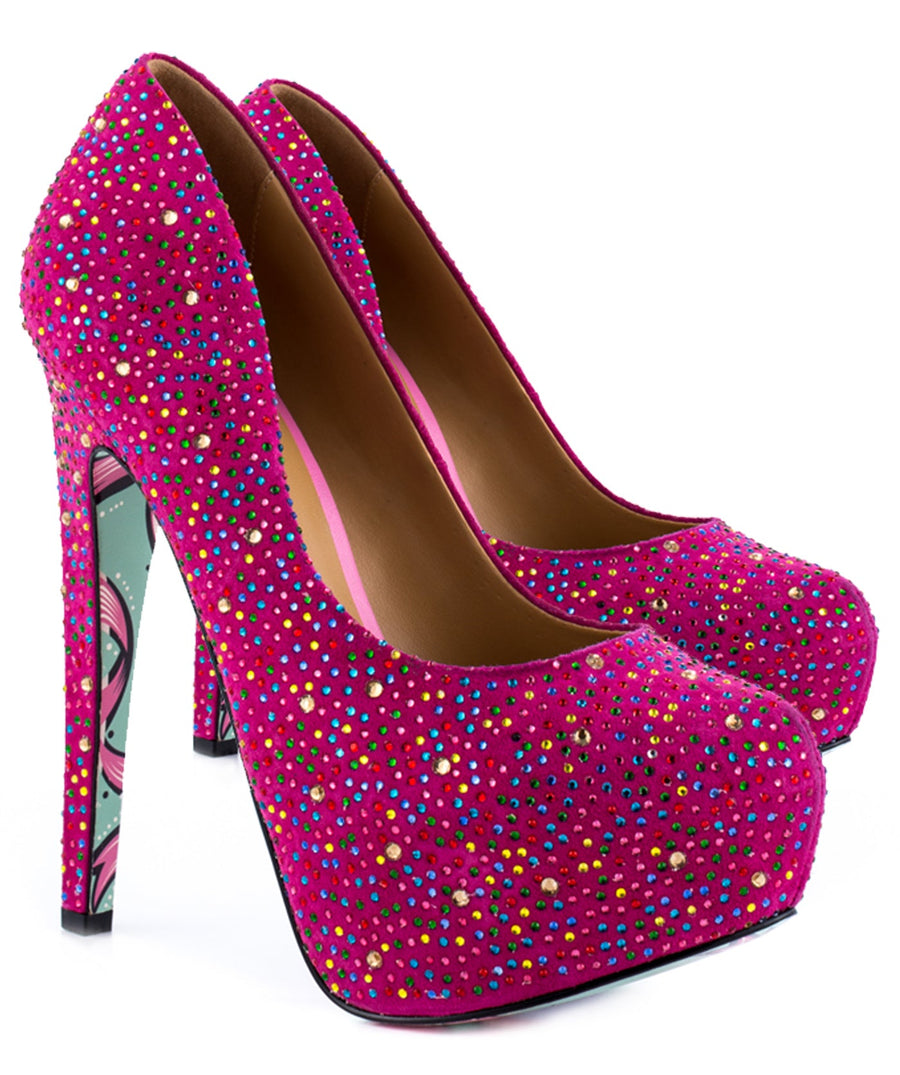 TAYLOR SAYS  Pink Lady Crystal Platforms 100TLRPINKLADY