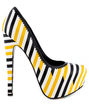 TAYLOR SAYS  Pop Striped Leather Platforms 100TLRPOP