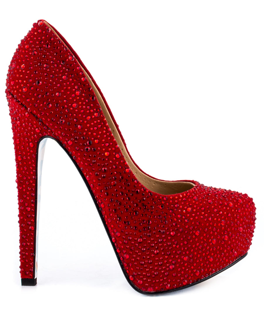 TAYLOR SAYS  Topeka Rhinestone Suede Platforms 100TLRTOPEKA