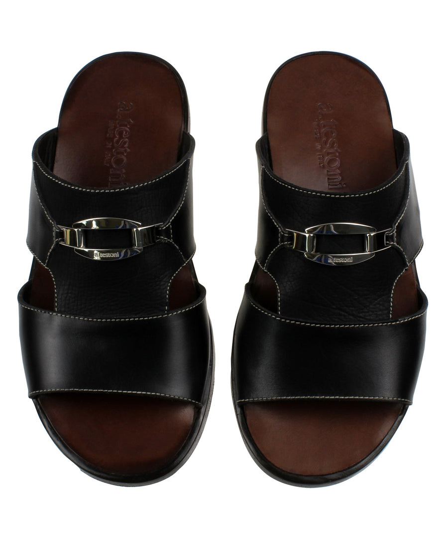 A. TESTONI  Classic Calf and Printed Lama Leather Sandals 125AT10W1506