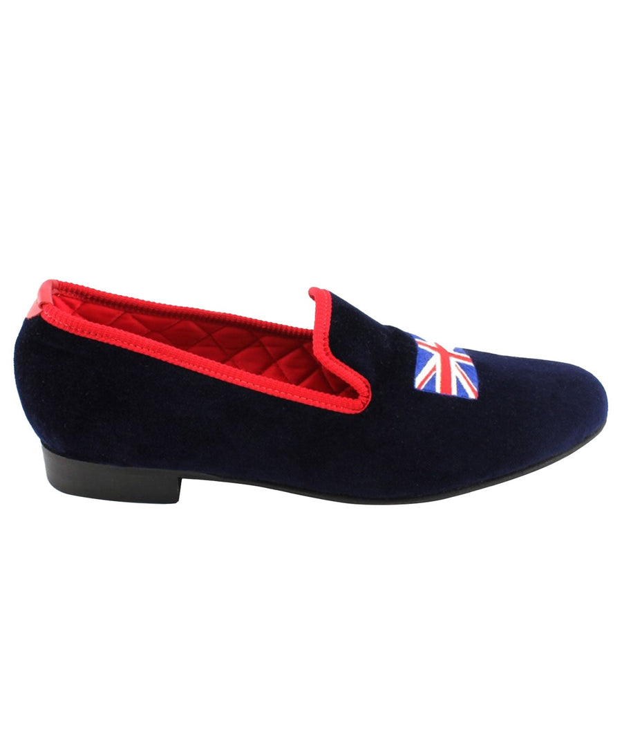 MATTHEW COOKSON  Union Jack Velvet Slippers 120MTWUNIONJACK