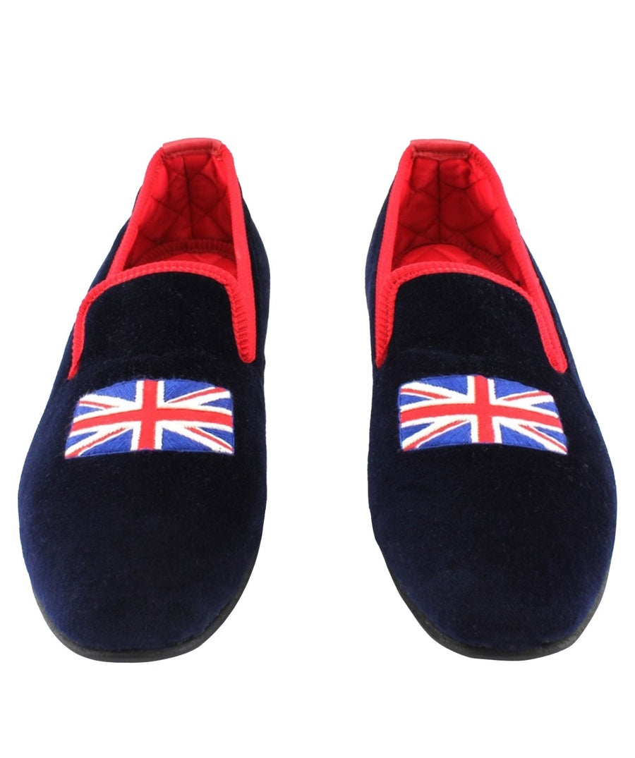 MATTHEW COOKSON  Union Jack Velvet Slippers 120MTWUNIONJACK